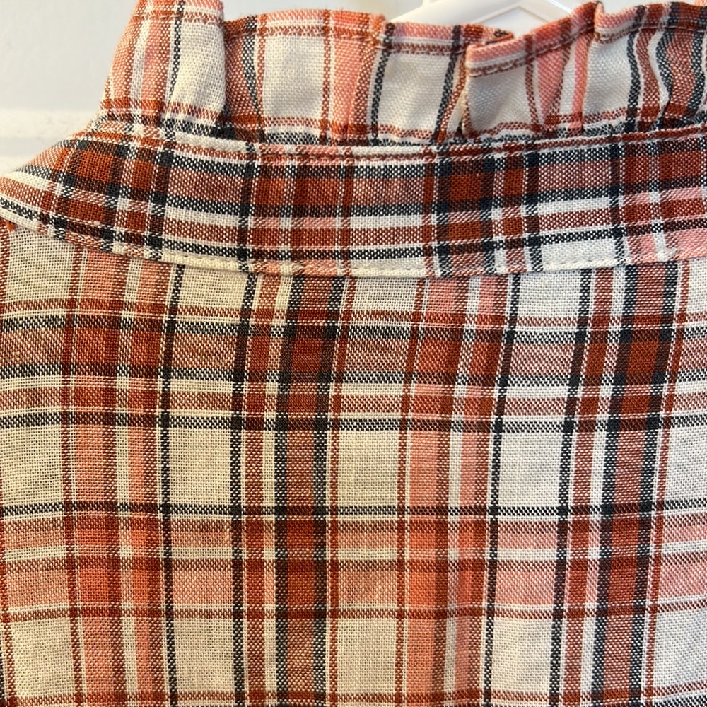 Loft Button Down Ruffle Top size S - Picture 7 of 9